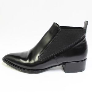 Designer Black Pointed Toe Chelsea Ankle Boots